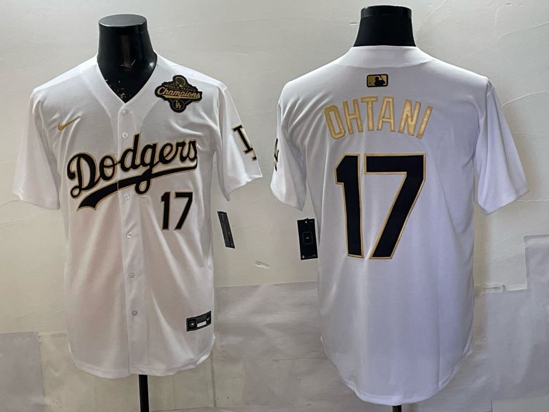 Men 2026 Nike Los Angeles Dodgers #17 Ohtani White Game MLB Jersey 03